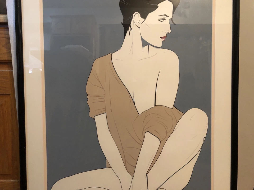"Conmemorativo #4" por Patrick Nagel 1984 Serigrafía NC4 Enmarcada 25.25" X 37.25" Foto 4 de 4