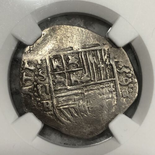 1590 S Spain 2 Reales NGC AU50