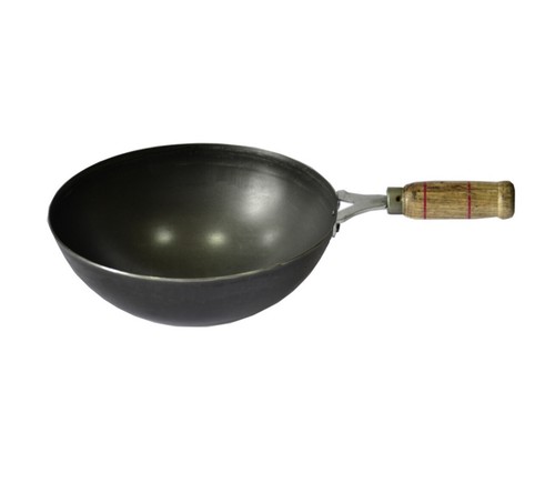 Eisen Karahi Kadai Kadhai Eisen Deep Wok Bratpfanne Holzgriff Schwerlast Cateri - Bild 18 von 25