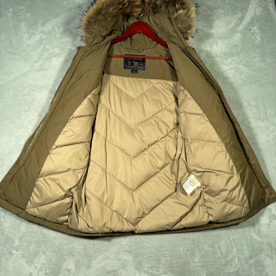 Woolrich Jacket Womens Small Brown Arctic Down Parka Raccoon Fur *FLAW - Image 3 of 4