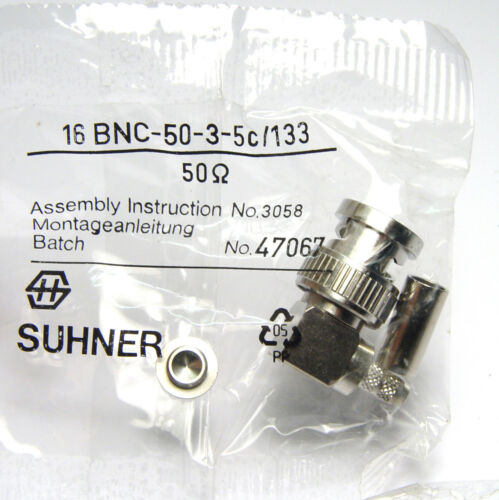 Huber + Suhner Kabel-Stecker 16 BNC 50-3-5c/133, 50 Ohm, Winkel, NOS - Afbeelding 1 van 1