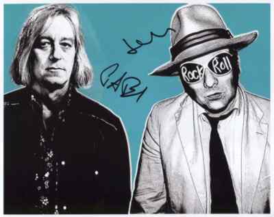 Peter Buck Luke Haines R.E.M. 8'' x 10'' Foto handsigniert 2022 + COA Garantie