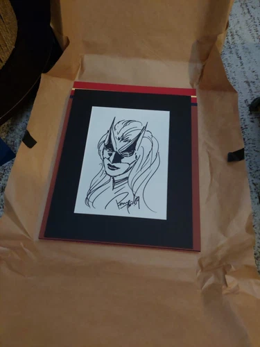 Black Cat Original Headshot By Philip Tan Professionally Matted
