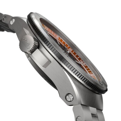 FORTIS MARINEMASTER M-44 AMBER ORANGE AUF Block Bracelet