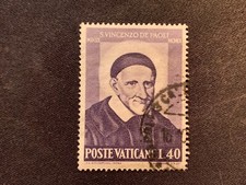 VATICAN CITY POSTE VATICANE 1960 VINCENT DE PAUL LUISA DE MARILLAC 40L PURPLE
