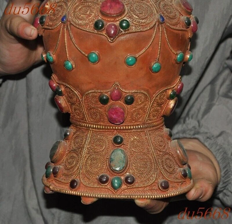 9,2" filigrana dourada prata incrustada cristal gema tanques tanque Crock pote frasco vasilha - Imagem 3 de 4