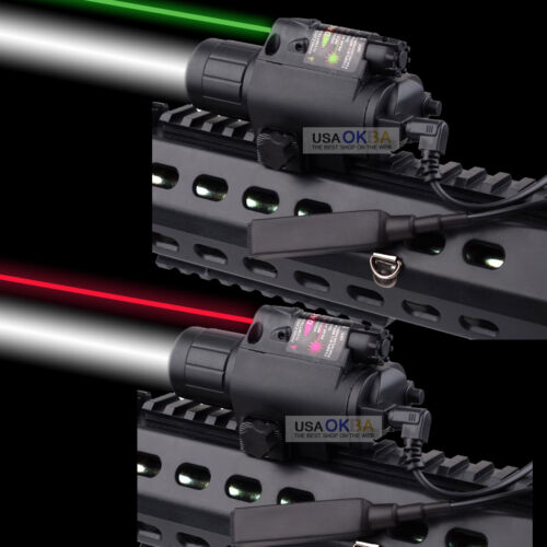 Tactical Combo Q5 LED Flashlight Green/Red Laser Sight Scope 20mm Picatinny Rail - Afbeelding 1 van 23