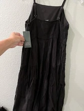 WILD FABLE SEXY SPAGHETTI WORK PARTY BLACK COTTON COMFY CUTE DRESS S NWT