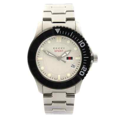 Gucci G-Timeless Sport Stainless Steel Silver Dial Quartz Mens Watch  YA126250