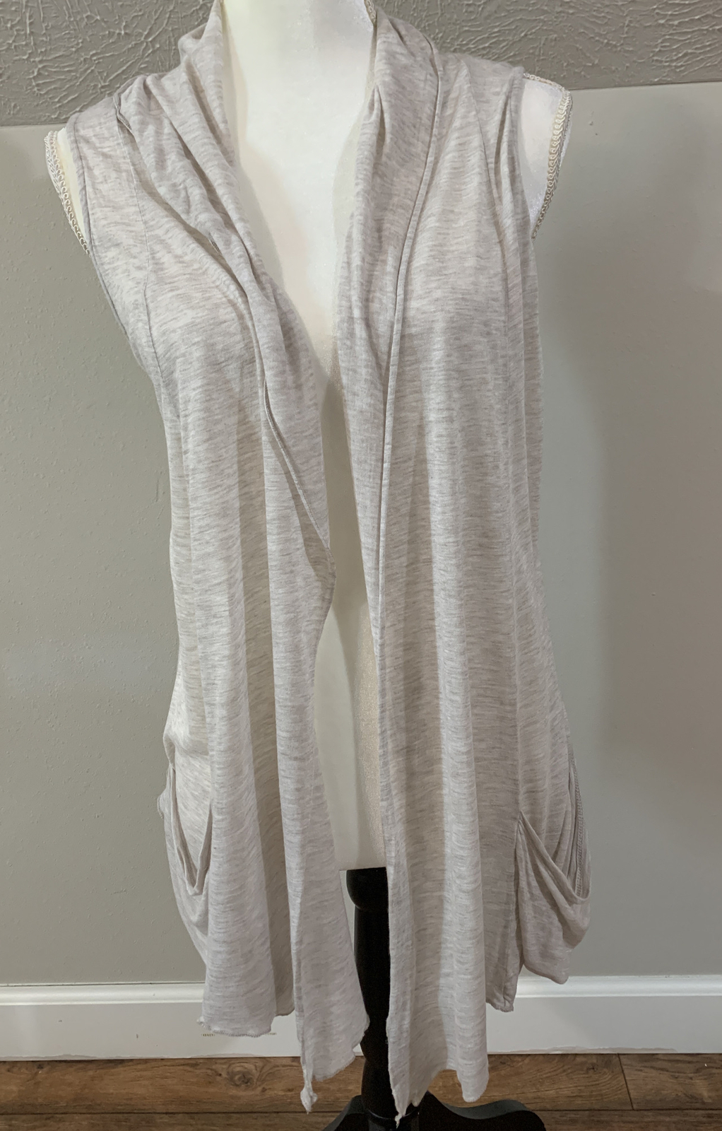 Active Basic Open Stretchy Cream Tan CARDIGAN Ves… - image 1