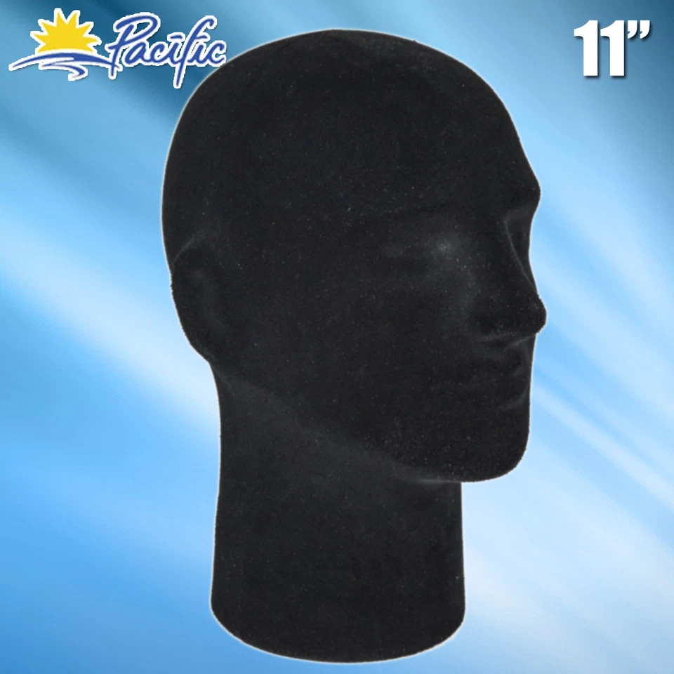 NEW Male FOAM black MANNEQUIN head display wig hat glasses 4pc - Image 2 of 3