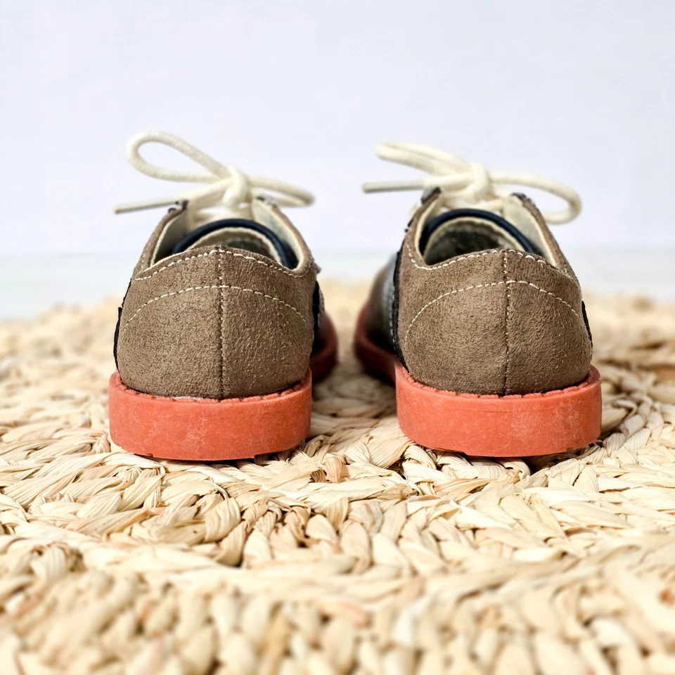 👞 OshKosh Genuino Bebé Sillín Zapatos Niño Pequeño Talla 5 | Taupe Azul Marino Estilo Retro Foto 4 de 4