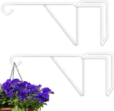 Zacool Vinyl Fence Hooks-2 Pack 5 X 10 Inches over Fence Hooks Heavy Duty White