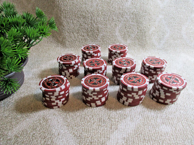 100 Ultimate Poker Chip Red $5 Clay Composite Chips Home Games Crafts