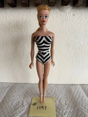 Vintage Blonde Ponytail Barbie Doll in Original Swimsuit