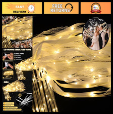 100 Pcs LED Light Up Wedding Wands with Bells, Colorful Flashing Modes for Parti