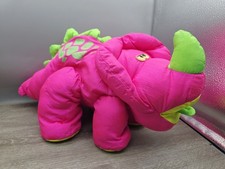Fisher Price 1993 Puffalumps Dinosaur Dino Roar 20" Plush Pink Triceratops Rare