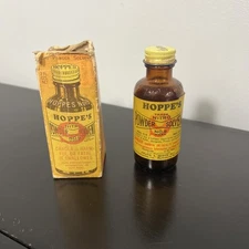 Antique Vintage Hoppe's No 9 Gun Nitro Powder Solvent Bottle & Box