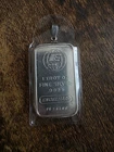 Vintage Engelhard 1 oz .999+ Fine Silver Bar in PENDANT BEZEL Serial #PS73L98