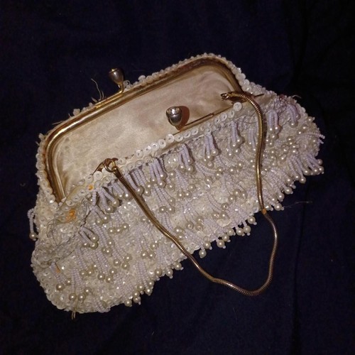 Antique Beaded Clutch 50s 