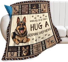 50x40" German Shepherd Throw Blanket Cozy Fleece Flannel Bedding Stuff