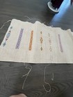 Finished Cross Stitch Machine Embroidered Fabric Panels Multicolor Geometric — photo 1