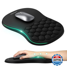 TECKNET Ergonomic Mouse Pad with Wrist Rest, Soft, 12x8 inch, NEW