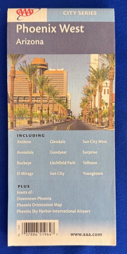 Vintage AAA 2003-2006 Phoenix West City Map-Downtown, Sky Harbor ...