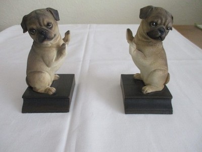 2 Buchstützen für Hunde-oder Mopsliebhaber, schwer und dekorativ