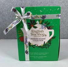 Organic Premium Holiday Collection ENGLISH TEA SHOP 12 Pyramid Bags NEW Sealed