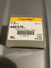 TitanPro TOCF7.5 HVAC Motor Run ROUND Capacitor. 7.5 MFD/UF 440/370 Volts