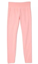 Justice Girls Leggings Coral Size 16/18 Plus Full Length Elastic Waistband Logo