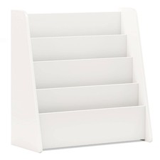 4-tier Kids Wooden Bookshelf Toddlers Book Rack w/Deep Shelves White