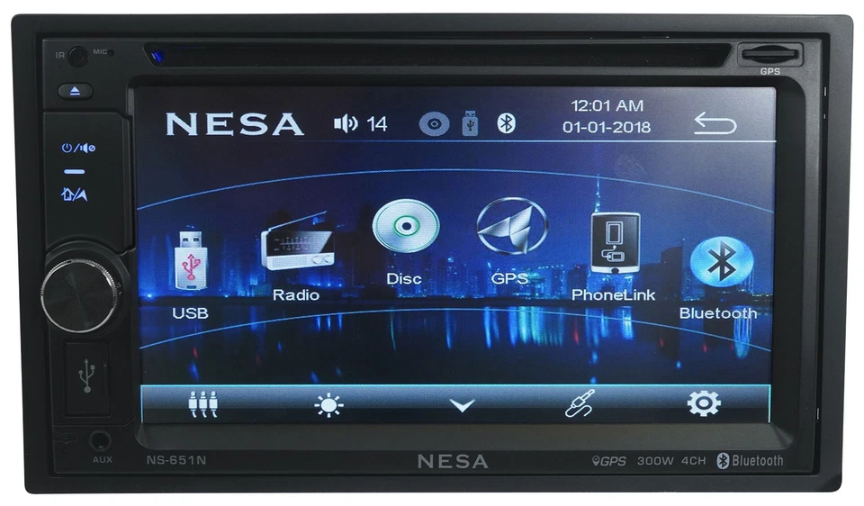 NESA NS-651N 6.5" Car Monitor DVD Player Bluetooth/GPS/Android PhoneLink+Camera - Image 4 of 4