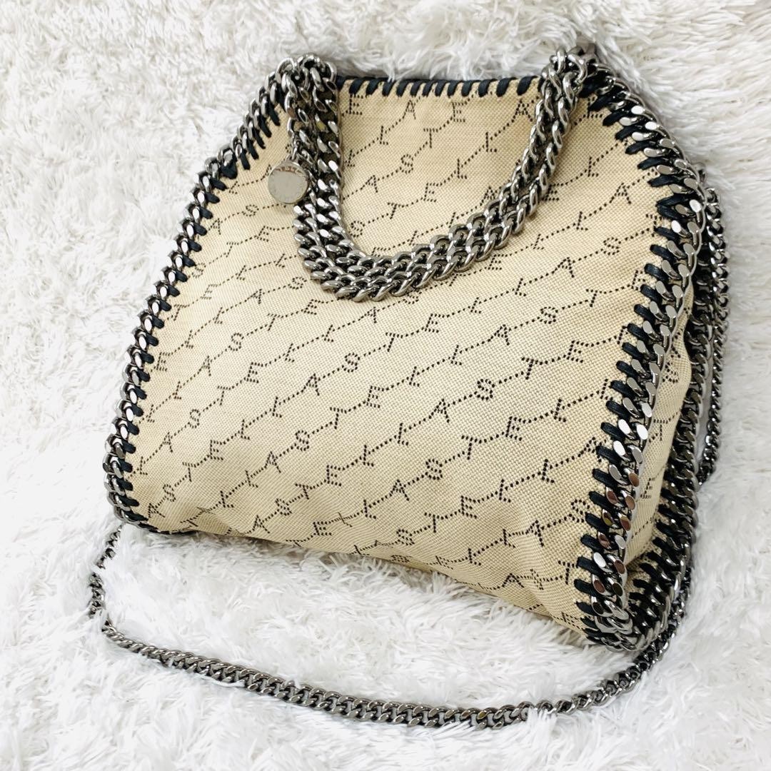 Stella McCartney Falabella Mini Tote in Sand Beige Leather Monogram Excellent Condition