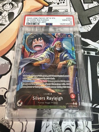 One Piece Legacy Of The Master OP12-001 Silvers Rayleigh Alt Art PSA 10
