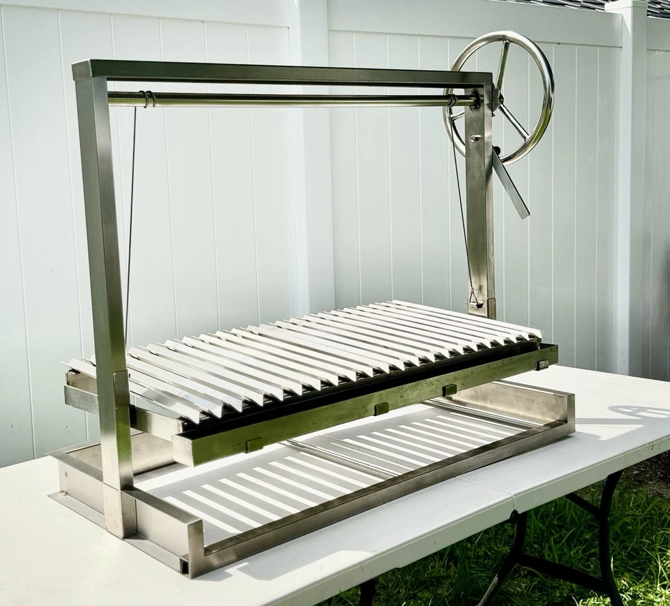 不锈钢户外烧烤 Parrilla Santa Maria 阿根廷烧烤架 V 格栅 — 第 3/4 张图片