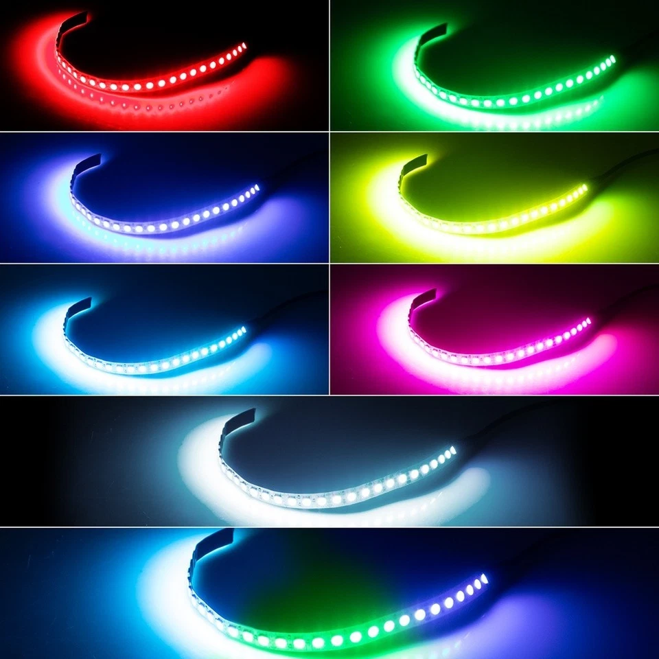 Motorcycle LED Devil Eye Ring Light APP RGB Color Changing with Flexible Fit - Image 2 of 4