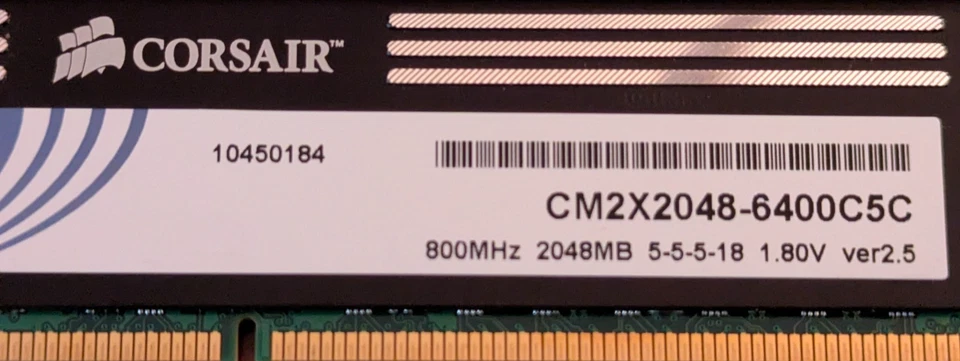 Corsair XMS2 2GB PC2-6400 DDR2-800 Desktop RAM – CM2X2048-6400C5C - Image 2 of 2