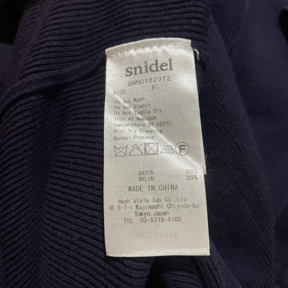 Vestido Acanalado Elegante Diseñador SNIDEL Azul Marino Diseñador Japonés Talla F Foto 4 de 4