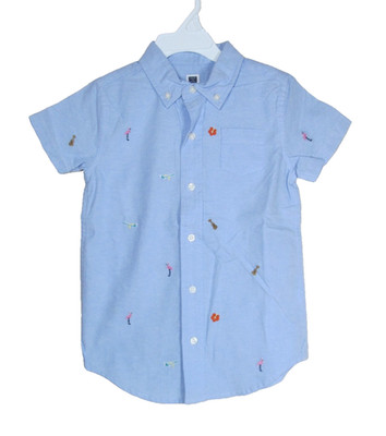 JANIE AND JACK NWT Size 6 Boys Hawaiian Button-Down Oxford Short Sleeve Shirt