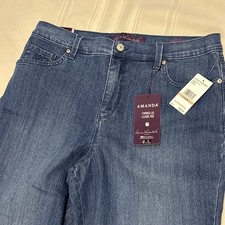 NWT Gloria Vanderbilt Amanda Classic Fit Tapered Jeans Women  s Size 12 ShortBlue