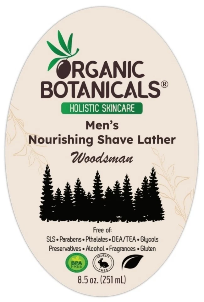 100% Organic Natural Men's Nourishing Shave Lather, Woodsman 8.5 oz. 251 mL - Image 2 of 4