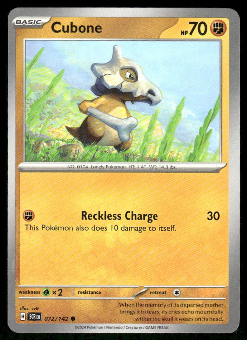 Cubone 72/142 - Stellar Crown - Common NM