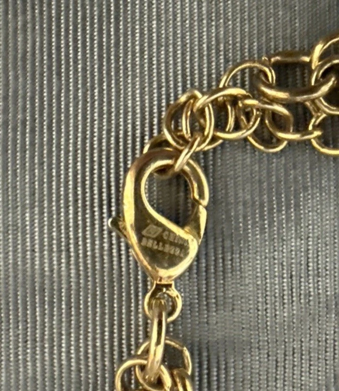 Vintage HSN Bellezza Signed Necklace Double Snake Chain Knotted Design 18k GP image 7