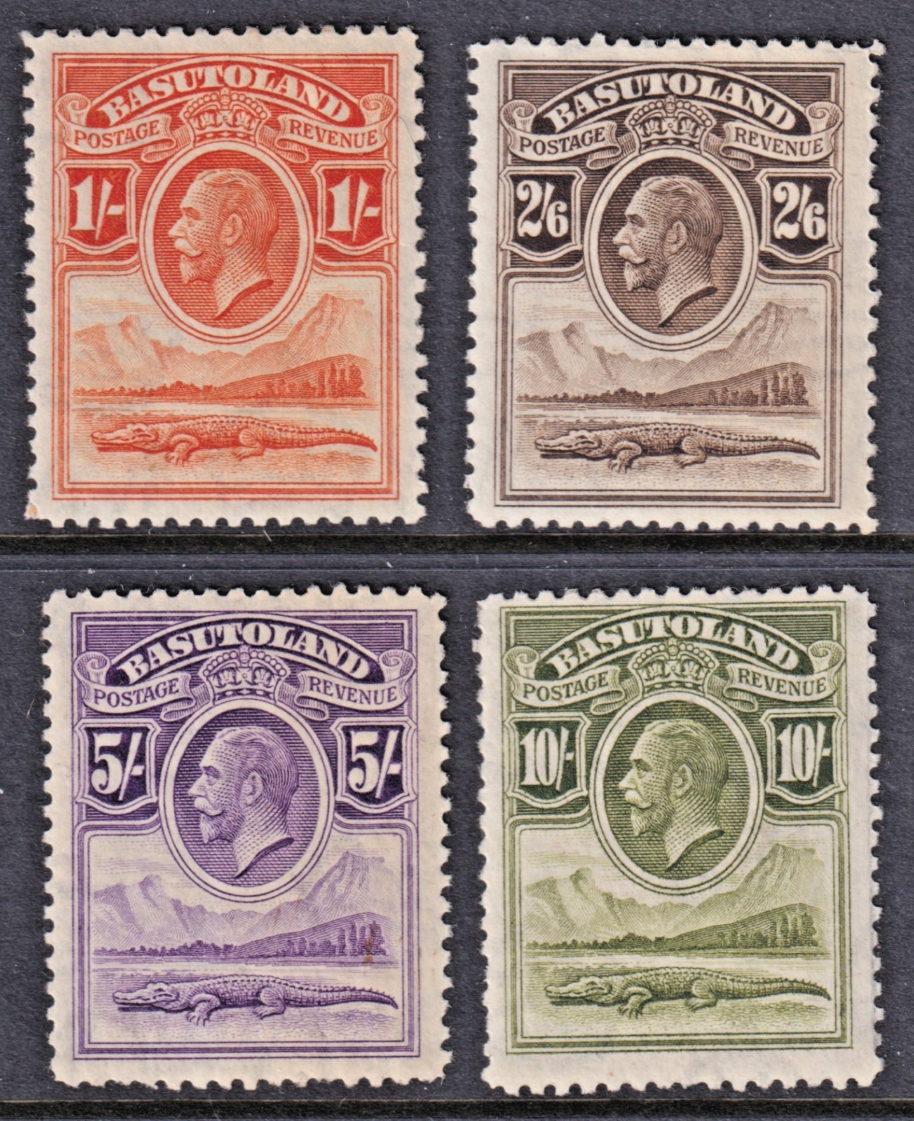 BASUTOLAND - KGV HIGH VALUES to 10/- *MINT HINGED* SG 7-10 (CV £350)