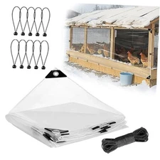 3x10ft Chicken Coop Covers Accessories for Winter - Easy to Install 3x10Ft