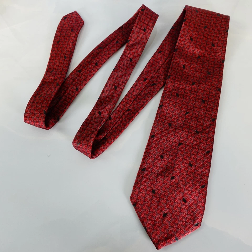 Corbata Texturizada Para Hombres Rojo Geométrico Micro Cuadros Vestido Traje Prendas para el Cuello HOMBRE DE HOY ITALIA Foto 3 de 4