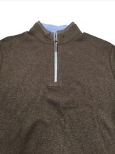 Tommy Bahama Para Hombre T225424 Nuevo Flipsider Media Cremallera Suéter Tapenade Brezo M.