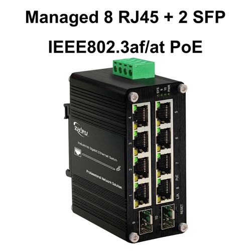 Mini Industrial (Managed) 8/10 RJ45 Ports Gigabit Ethernet PoE Switch with SFP - 第 25/28 張圖片